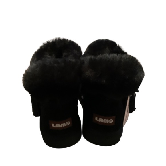 LAMO FOOTWEAR Black Suede Lambs Wool Booties Sz US 6 BNWT NO BOX - Picture 6 of 11